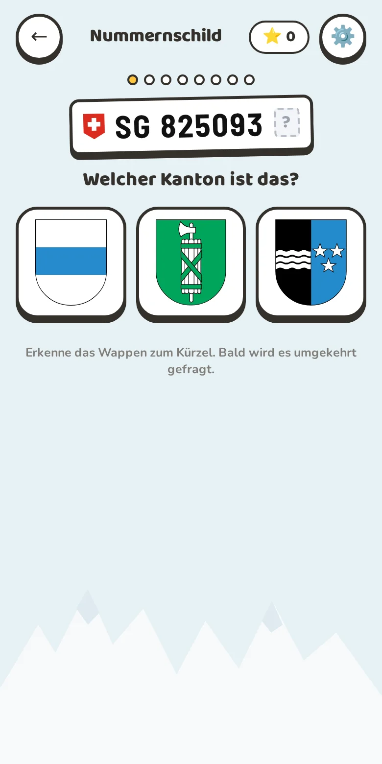 Spielart Nummernschild mit einem Schweizer Autokennzeichen
